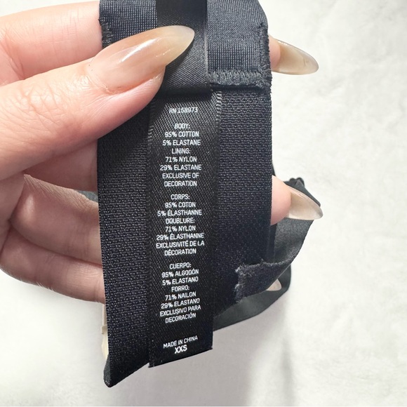 Skims COTTON RIB PLUNGE BRALETTE in Soot - NWT - XXS - Picture 6 of 6